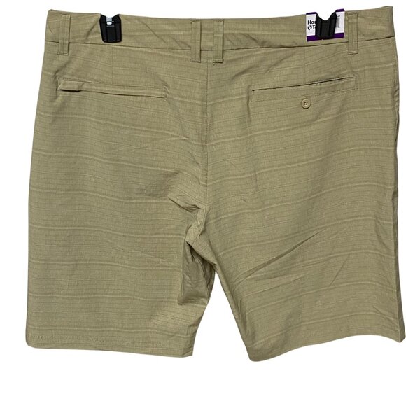 Hang Ten Mens Khaki Flat Front Shorts Cotton Blend  Comfort Size 40 NWT - Picture 3 of 6